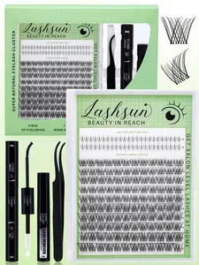 168PCS D Curl W61 Lash Clusters Kit 8-16mm With 5-6mm Bottom Lashes Wispy Natural Eyelash Clusters Kit D Curl -WideSpan DIY Eyelash Extension Kit Individual Eyelashes Clusters Kit Thin Invisible Lash Band, Kit With Bond&Seal Lash Remover And Tweezers