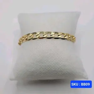 Bracelet Cuban Link Style Laminated-Gold 6 Inches 6 Millimeters for Babies & Small Kids Size Jewelry Accessory