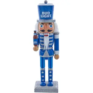 Kurt Adler Wooden Nutcrackers, Budweiser Bud Light, 10"