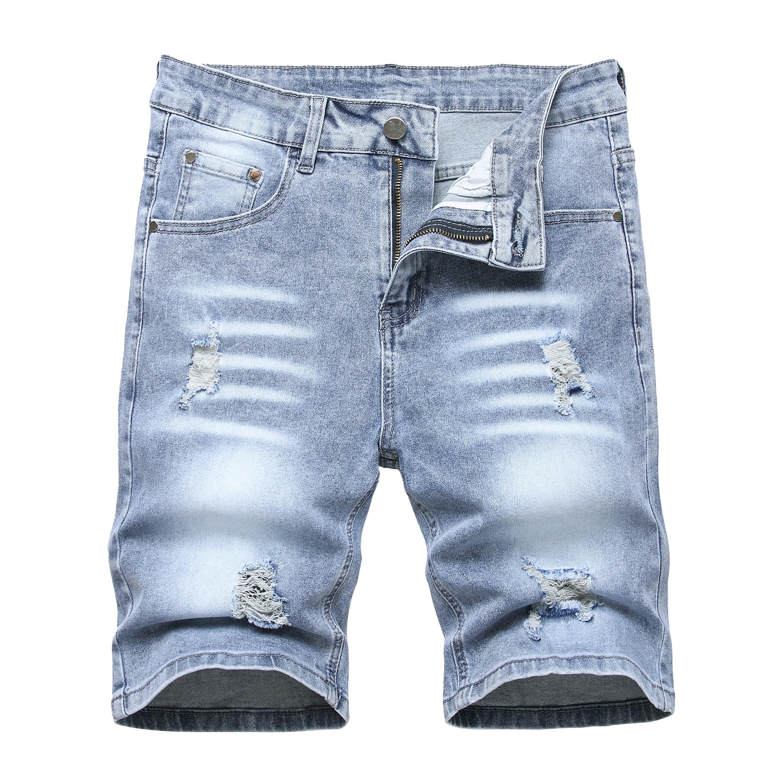 JUNBAOSS Men's Multi Pack Slim Fit Stretch Denim Shorts Ripped Skinny Jean Shorts for Men,Fashion Straight Comfort Flex Waist Short Jean summerwins