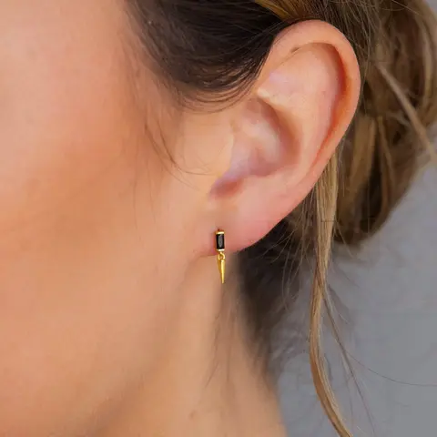 Onyx Dagger Drop Earrings by Caitlyn Minimalist - Black Statement Dangle Earrings - Birthstone Jewelry - Best Friend Gift