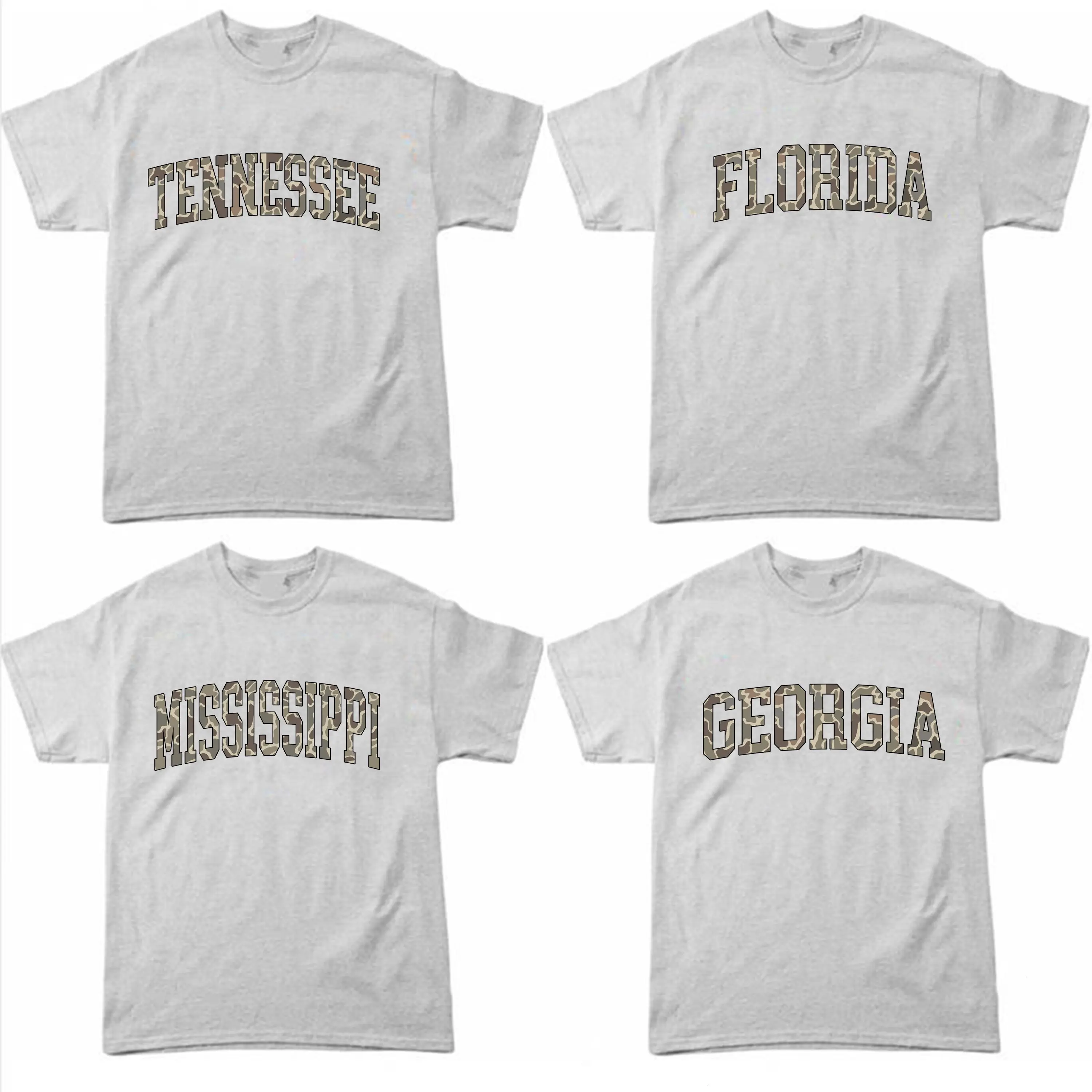 University College Camo State T-Shirt – Ash Grey, Custom Your Team, State College Varsity Name Shirt, Game Day Outfit, Womenswear & Menswear