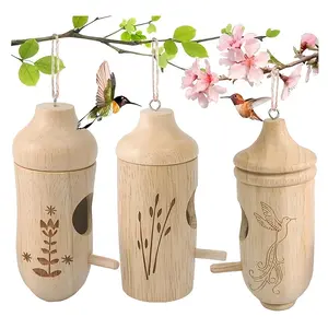 Three Hummingbird Nest Yard Decorations, Garden and Park Birdhouses