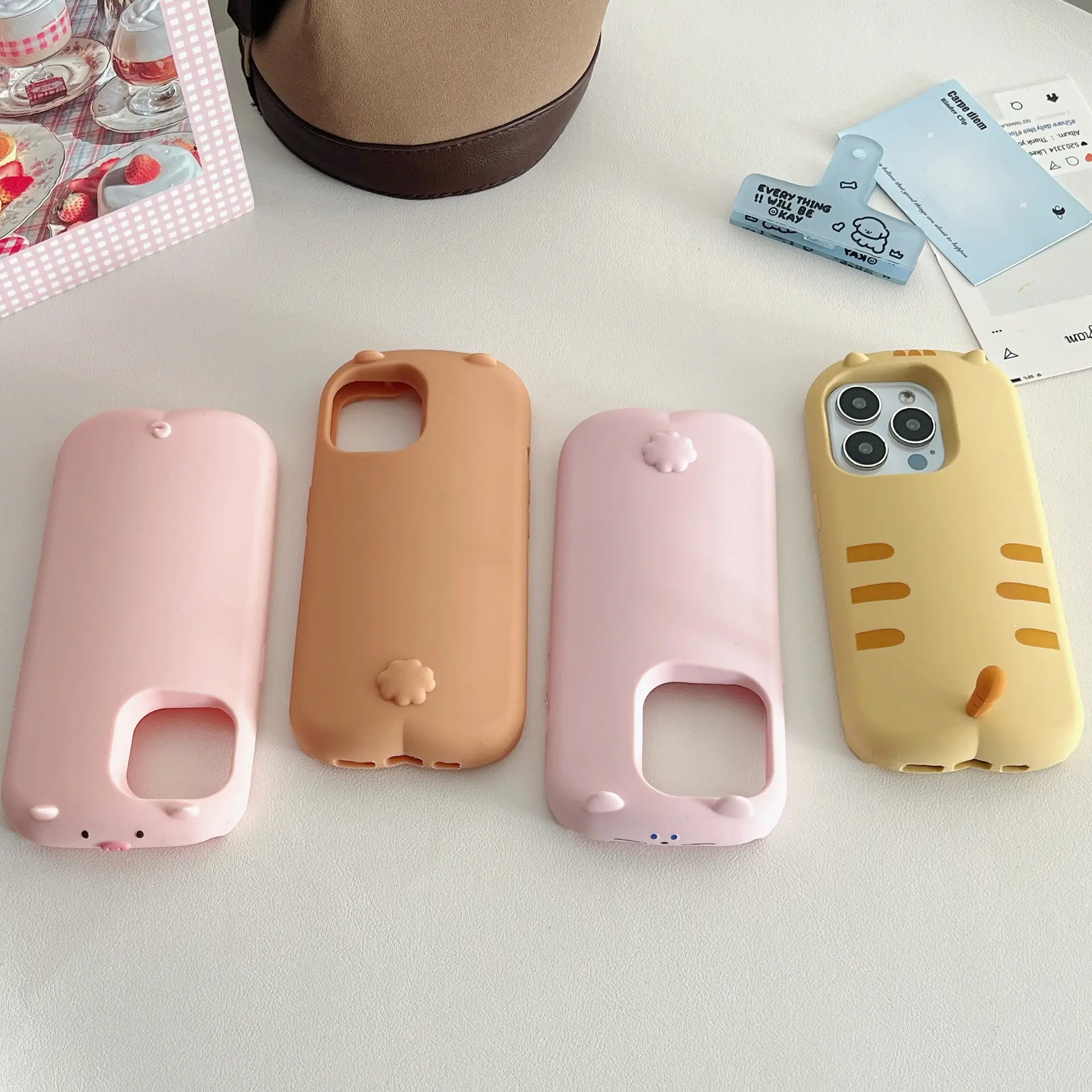 Suitable for Apple 16 Pro Max Pink Cartoon Lying Pig Phone Case iPhone 15/14/13 Cute Full Coverage