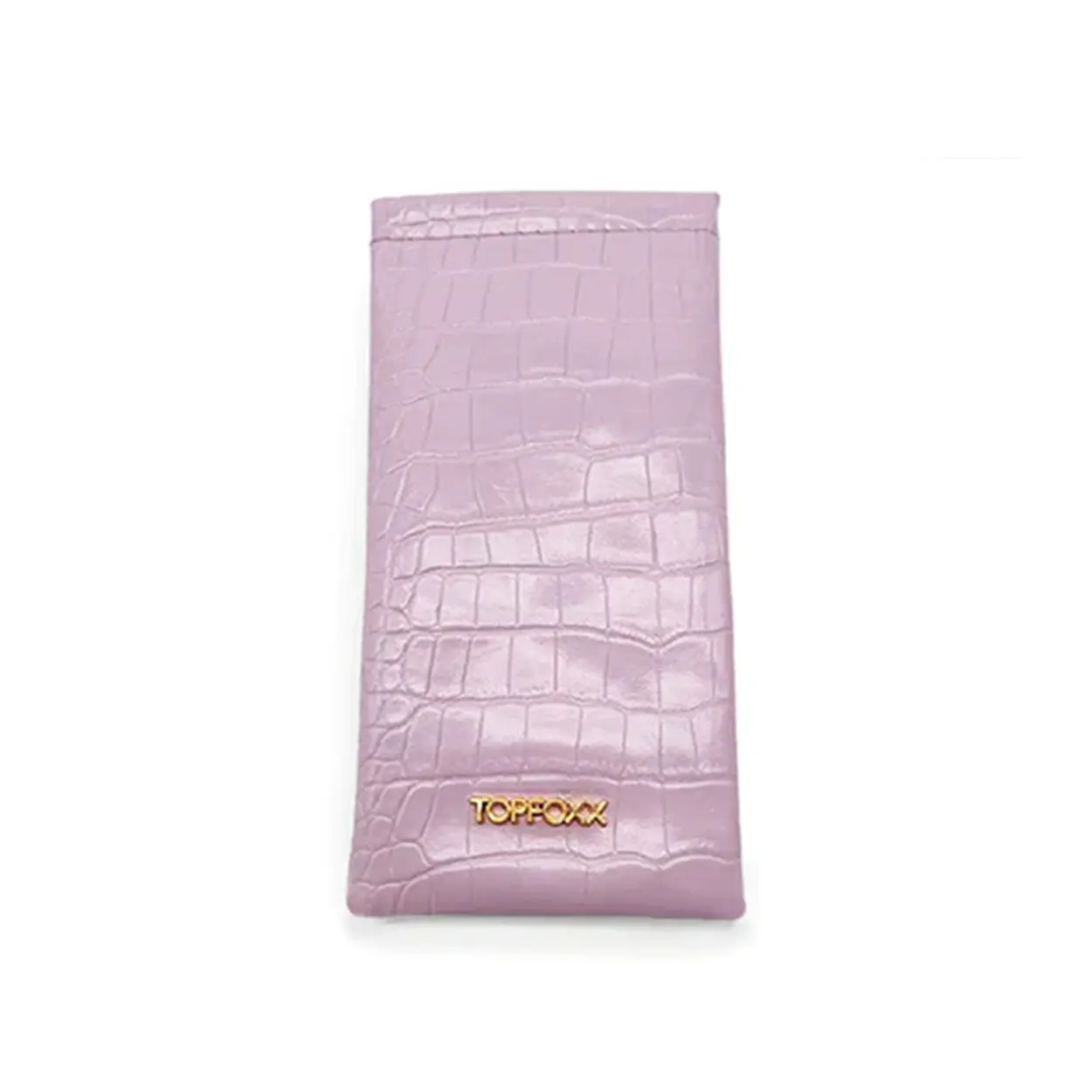 TOPPOXX Lilac Faux Croco Soft Pouch - Trendy Minimalist Purse for Commuter Envelope Clutch
