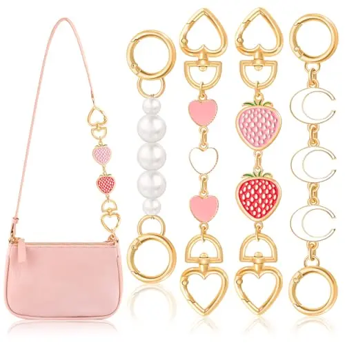 A14 4pcs White and Pink Bag Extender Cha