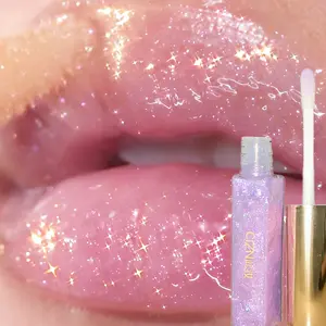 Softening Lip Gloss For A 3D Look. holographic Shimmer Hydrating Glitter Lipgloss.Shiny Makeup Effect with Long-Lasting, Non-Sticky Formula, Suitable for All Skin Types ！ Lipstick Cosmetic