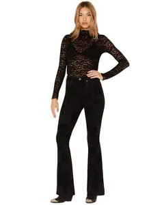 Rock & Roll Denim Women's And Dark Wash Patchwork High Rise Slim Stretch Flare - Rrwd6hrzqd