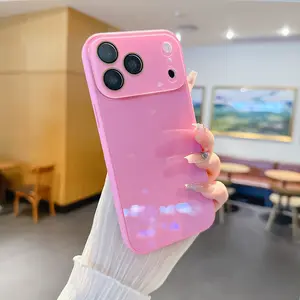 Candy Macaron Series Protective Smartphone Case - Skin-Feel Crystal, Shock Resistance, Anti-Fall, Original Color, Full Camera Lens Protection, Aesthetic Accessory for iPhone 13/14/15/16/17 Pro Max Devices