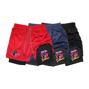 VP Racing Fuel 2-in-1 Shorts Men’s Summer Activewear Quick Dry Training Shorts with Liner Gym Running Lounge Casual Everyday Essential Pure Breathable Elastic Waist Great Gift For Husband Son Boyfriend