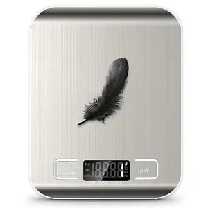 Stainless Steel Food Scale 11lb with 6 Units Tare Function, LCD Display, Batteries Included for Baking, Cooking, Dieting & Meal Prep