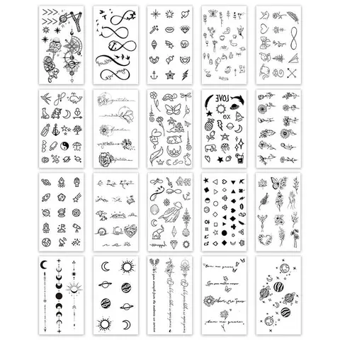 Temporary Tattoo Sticker, Ephemeral Tattoos, 20pcs Simulation Non-reflective Creative Pattern Arm Fake Tattoo Sticker, Waterproof Tattoo Sticker for Men & Women, Body Fake Tattoos