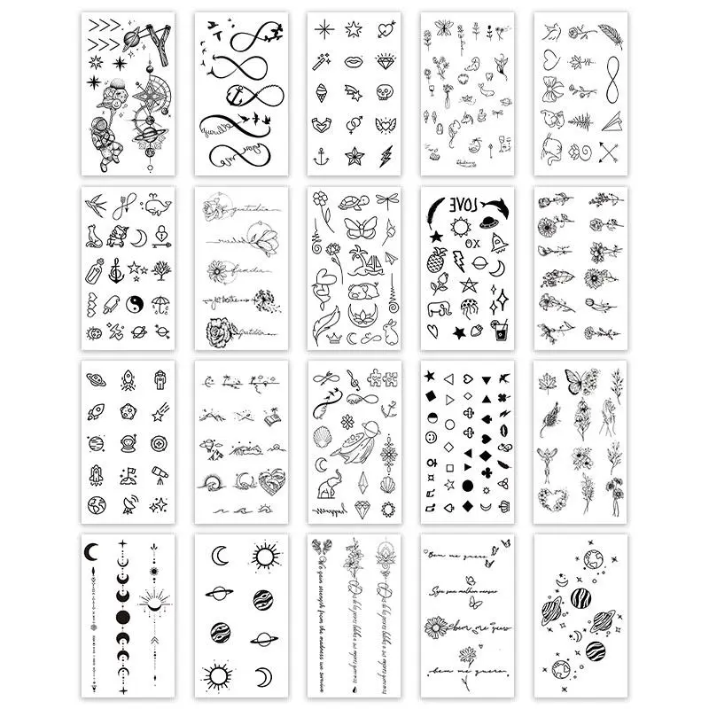 Temporary Tattoo Sticker, Ephemeral Tattoos, 20pcs Simulation Non-reflective Creative Pattern Arm Fake Tattoo Sticker, Waterproof Tattoo Sticker for Men & Women, Body Fake Tattoos