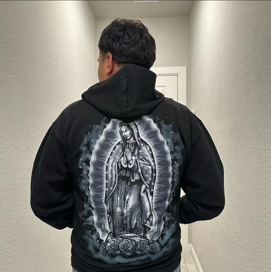 Our Lady Of Guadalupe Virgin Mary Virgen Morena Hoodie Unisex T-Shirt Hoodie and Sweatshirt Classic Cotton Crewneck Long Sleeve Casual Loungewear
