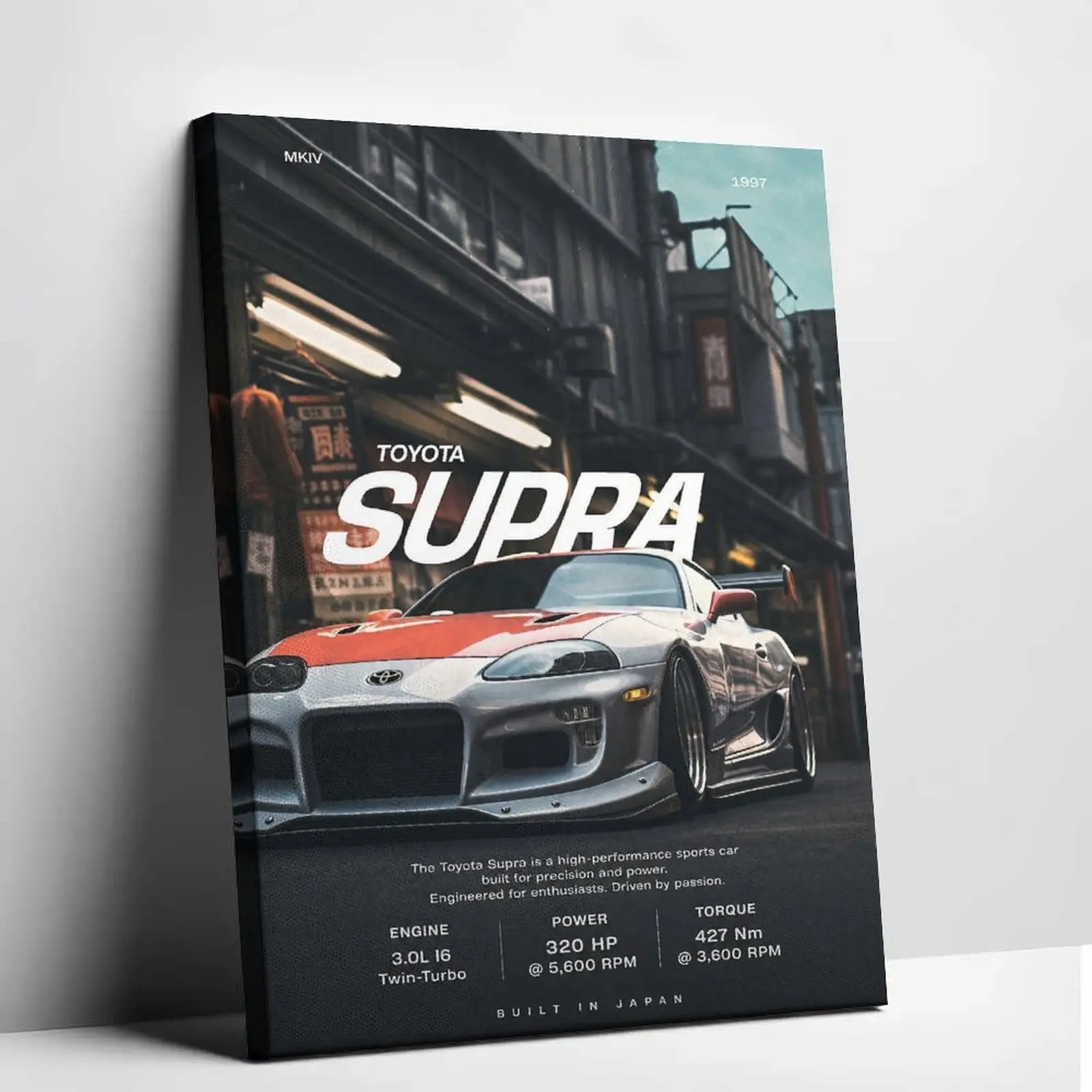 Japanese Street Legend Inspired Canvas Painting JDM Tuner Performance Poster Luxury Automotive History Technical Specification Sheet Graphics Print Home Office Studio Wall Hanging Car Poster