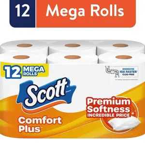 Scott ComfortPlus Toilet Paper, 12 Mega Rolls