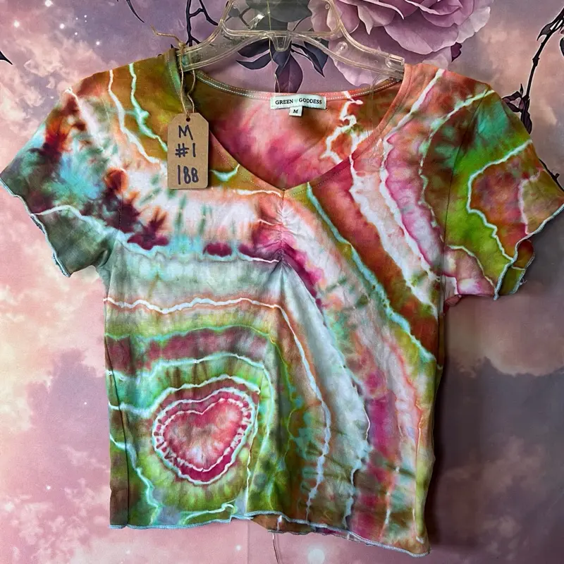(188) Tie Dye Fitted Crop Top
