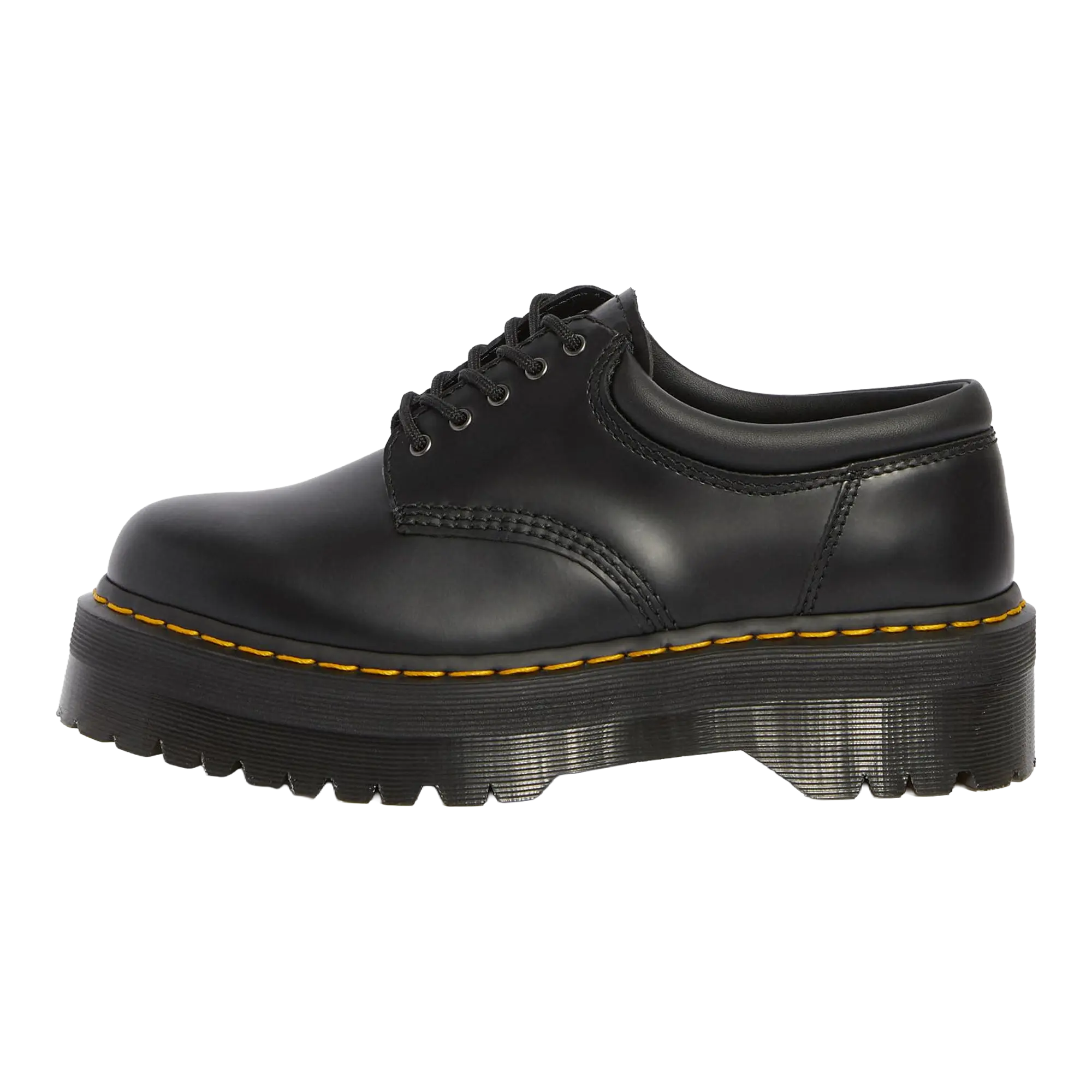 8053 LEATHER PLATFORM CASUAL SHOES "Black" 24690001