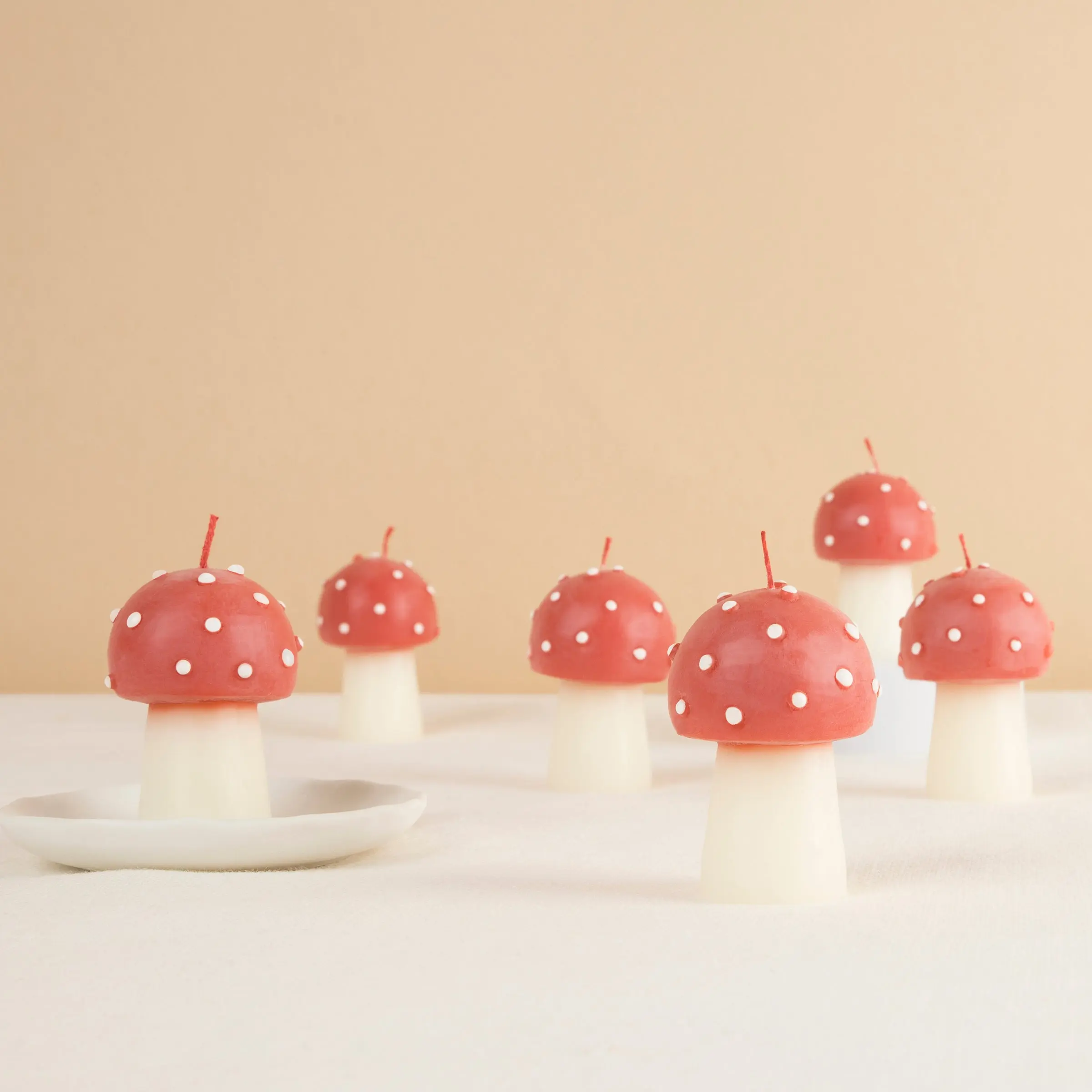 Mini Mushroom Candles (x 6)