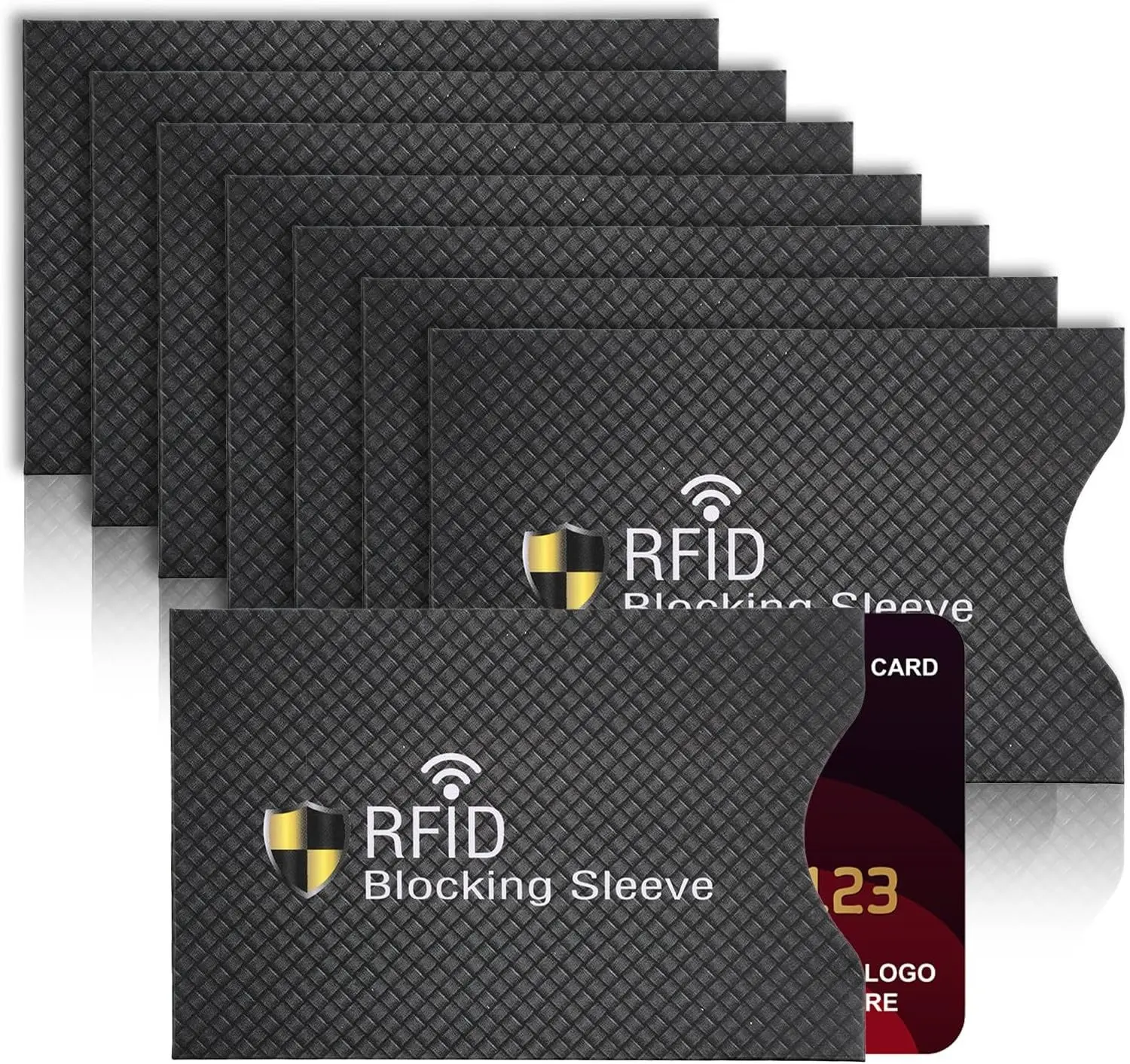8PCS RFID Blocking Sleeves, Credit Card Protector, Identity Theft Protection Secure Sleeves, RFID Identity Card Protector for Men/Women Smart Slim Design Fits Wallet/Purse