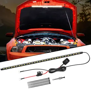 Nilight Under Hood Light Strip 30LED Waterproof Underhood Work Light with On/Off Switch Blade Fuse Engine Bay Repair Light White 12V for Car Truck SUV