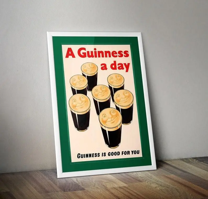 A Guinness A Day Drinks Vintage Advertisement Tortoise Wall Art Poster