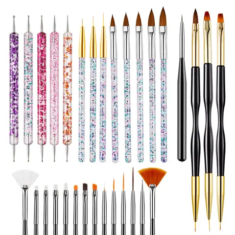 Professional Nail Art Manicure Supplies Brush Set, 31-Piece Kit for Salon & Home Use, Valentine's Day Gift Idea, Easy-To-Use Design Tools, Nail Art Accessories, Nail Art Brushes