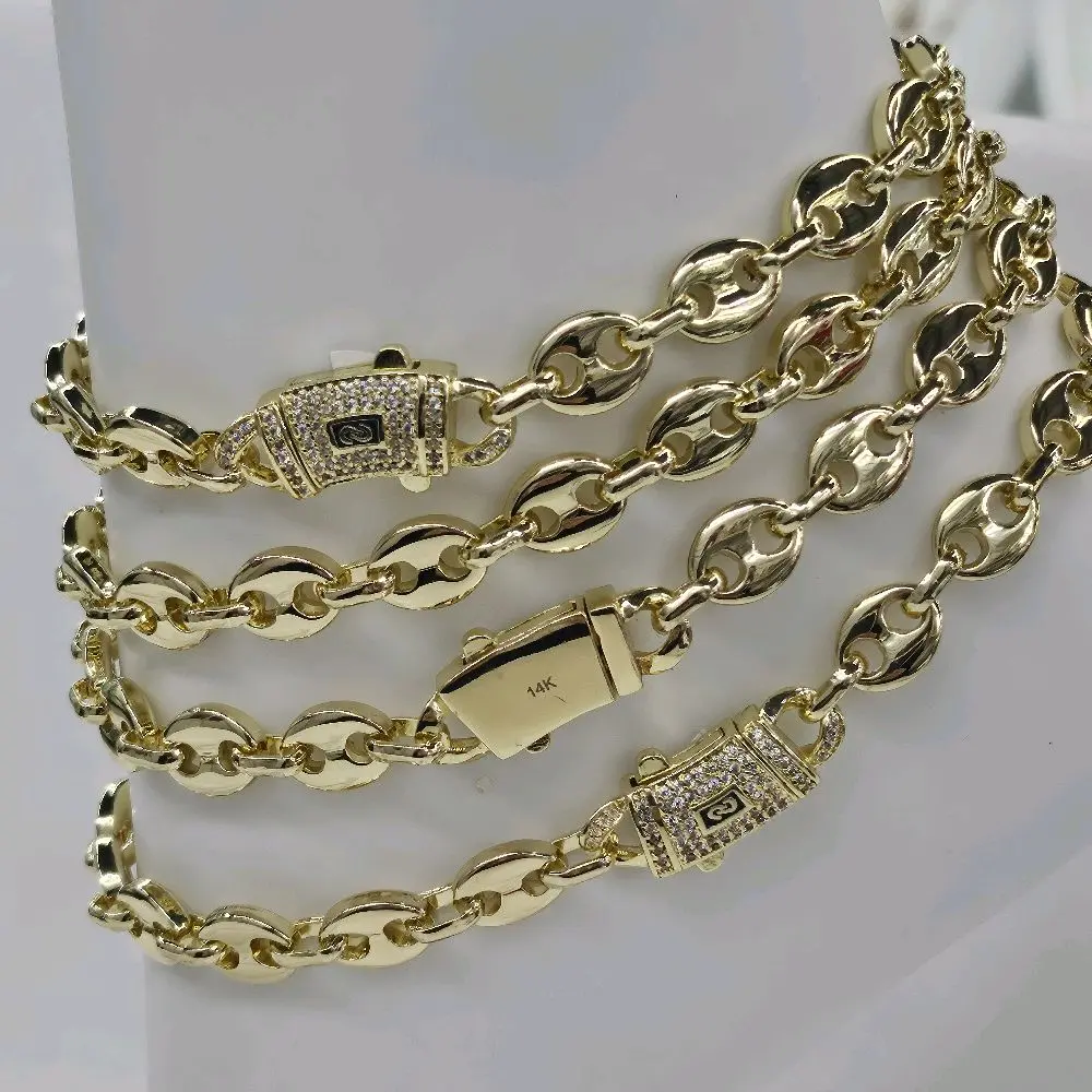 8mm Anklet Pig  14K Gold Plated with cubic zirconia Accents for Women (NOTE: AVOID LOTION AND WATER FOR CARE )