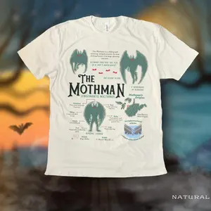 Mothman Shirt | Vintage 90s Graphic Tees, Retro Y2k Aesthetic, Unique Cryptid Top, Cryptozoology Gifts, Moth Man Legend Anatomy TShirt 1G5