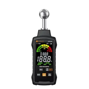 Moisture Meter with REF Comparison, ±2.5% Accuracy Pinless Non-Destructive Moisture Detector with 5-40mm Measuring Depth,3-Color Warning Display,5 Modes for Wood Concrete Cement Plaster