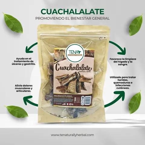Tena Natural LLC Cuachalalate Bark Herbal Loose Tea - 4 oz Premium Wildcrafted Bark, Natural Ingredients, Antioxidant Rich, Gluten Free, Unflavored, Caffeine-Free Beverage with Bag, Suitable for All Ages