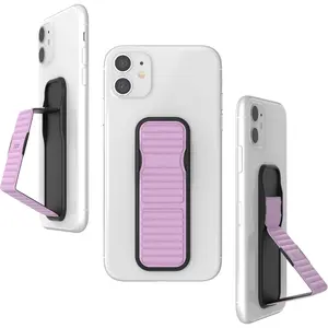 Cell Phone Grip and Expanding Stand,  Phone Grip Holder for  15 Pro, Pro Max, Plus, 14 & 13 Models,  Phones, Tablets and , Lilac Pebbled Lines