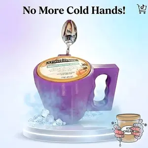 Ice Cream Cup Holder, Practical Tool Anti-Freeze Hand Ice Cream Cup Stand, Handle Cup Rack, Essential Kitchen Accessory, Kitchenware