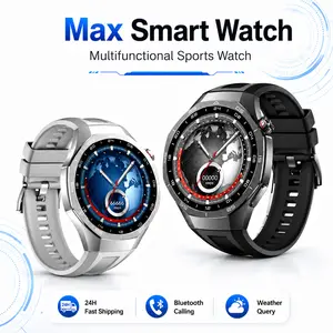 GT5 Max Premium Round Smart Watch with Large Dial & Long Lasting Battery - Make Calls Play Music 30+ Sports Modes Health Tracking for Fitness Enthusiasts Busy Professionals Daily Wear Wearable Smartphone