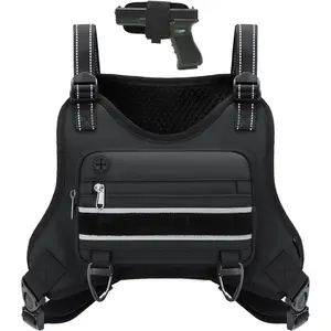 Chest Bag For Men & Women - Lightweight Running Vest With Built-In Phone Holder & Extra Storage - Water Resistant Front Chest Pack - For Workouts, Cycling