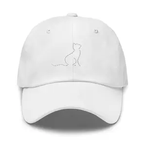 Cat Silhouette Hat – Minimal Embroidered Dad Cap