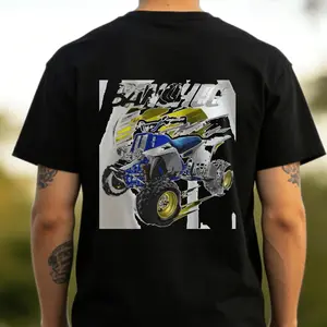 Banshee 350 (YFZ350) ATV Pattern T-Shirt Vintage Crew Neck, Long Sleeve, Loose Fit, Machine Washable, Ideal for Men And Teenagers, All-Terrain Vehicle UTV Motorcycle Style Racing Design, Four-W.Png