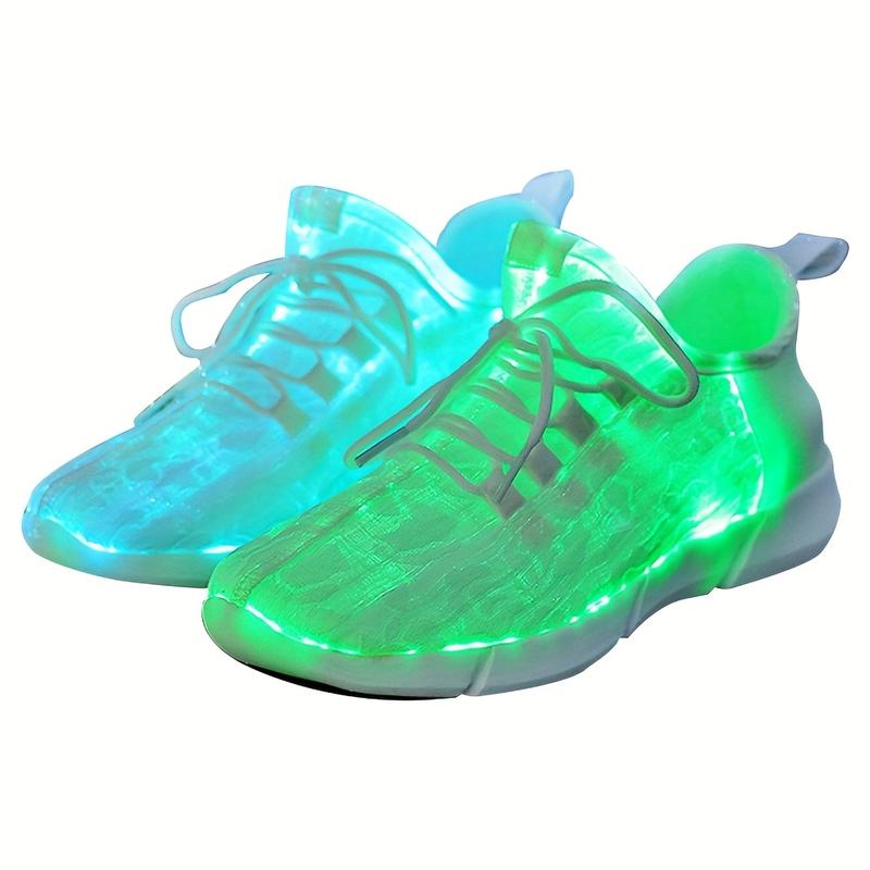 Men's and women's fashionable sports shoes with colorful flashing lights, rechargeable and breathable, suitable for parties, outdoor sports, weddings and daily wear, casual shoes, lace-up style, modern shoes colorful shoelace Men's and women's fashionable sports shoes with colorful flashing lights, rechargeable and breathable, suitable for parties, outdoor sports, weddings and daily wear, casual shoes, lace-up style, modern shoes colorful shoelace