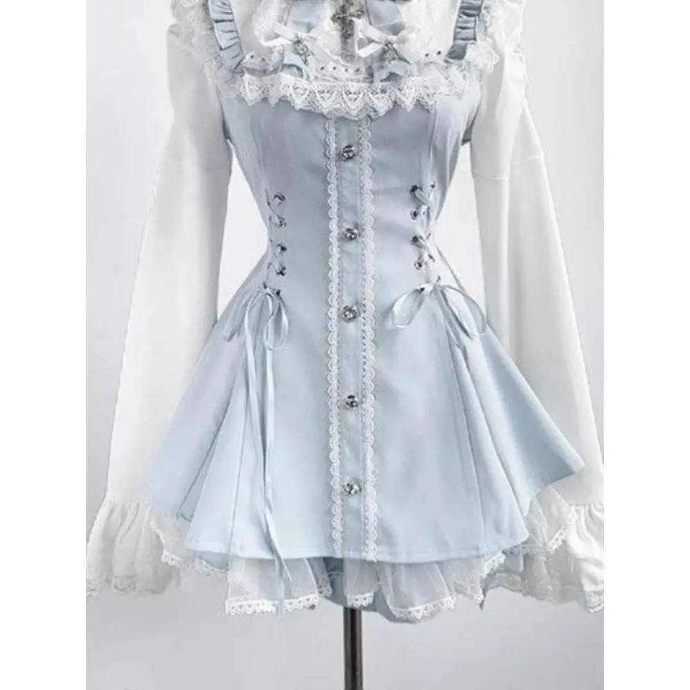 New Autunm Japanese Vintage Gothic 2 Piece Sets Women Casual Subculture Y2k Design Dress Sets Harajuku Elegant Punk Chic Outfits