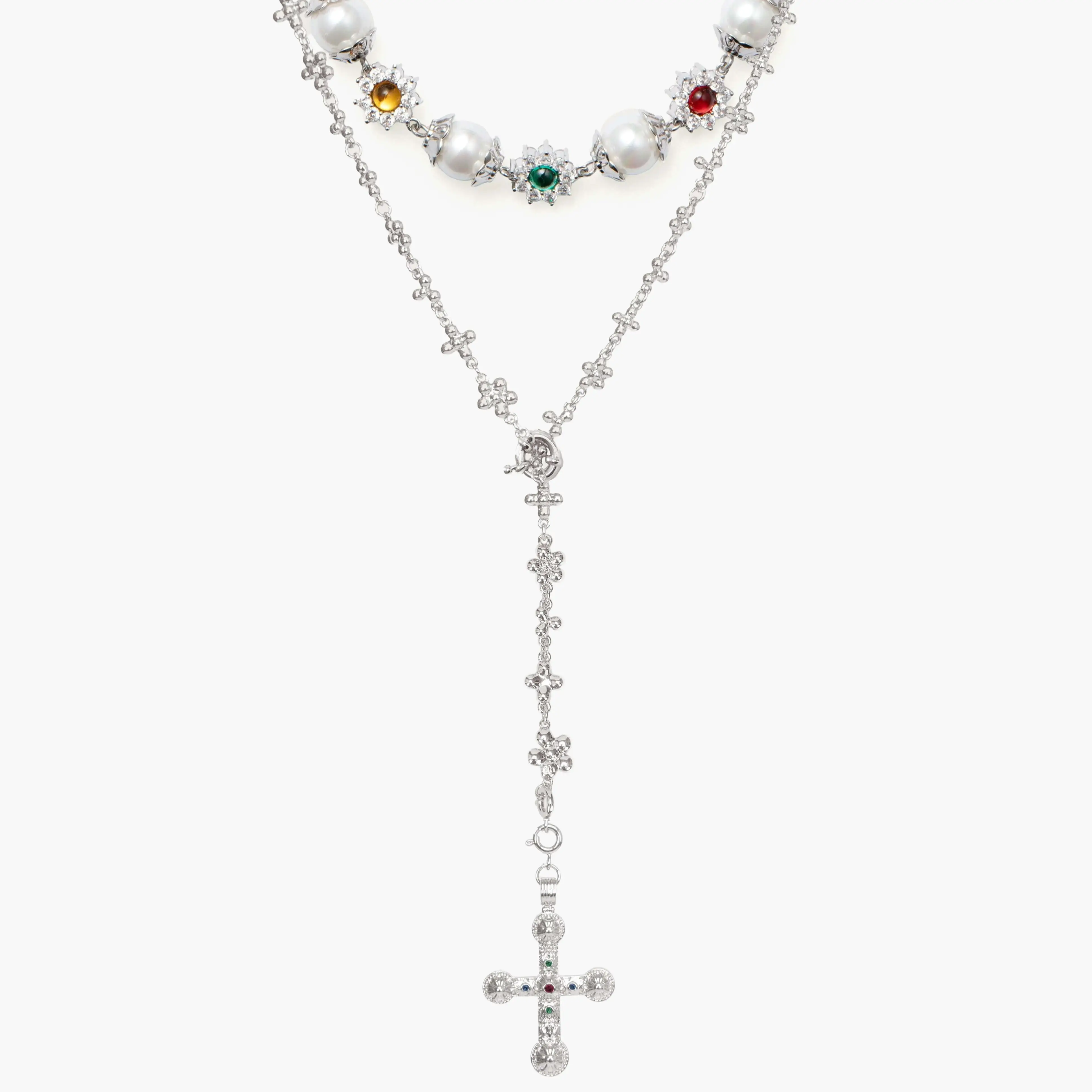 Daisy Molecule Necklace Set in Silver