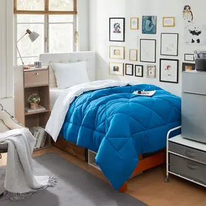 White/Pacific Blue Reversible Twin XL Comforter