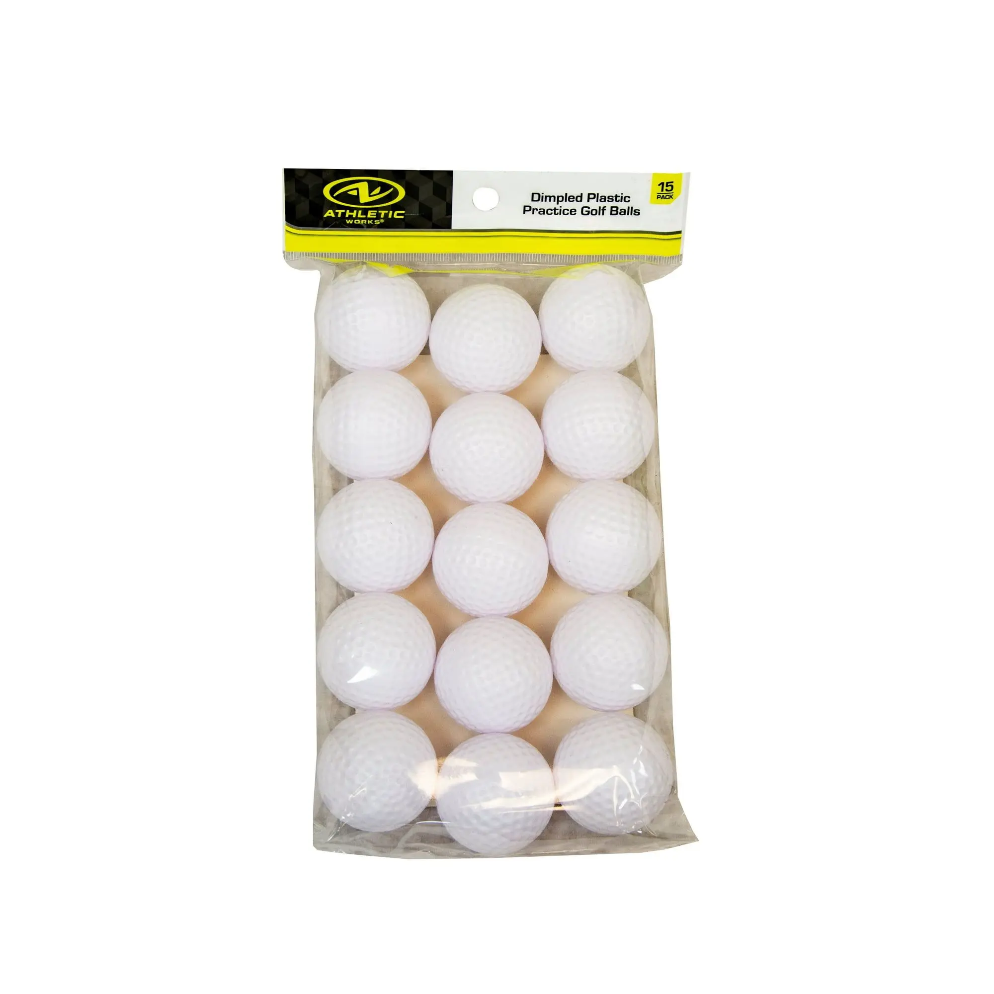 (4 Pack) 15ct White Hollow Golf Practice Balls – Indoor & Outdoor Training