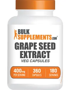 BulkSupplements Grape Seed Extract Capsules - 360 & 365 Count - 200-400mg dosages for Healthier Lifestyle