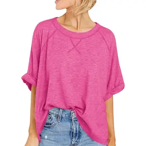 Imily Bela Womens Tops Oversized Tshirts Summer Short Sleeve T Shirts Casual Loose Fit Basic Tees Leggings Cute