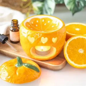 Orange Tealight Wax Warmer - High Quality Wax Warmers for Wax Melts, Compatible with illuminatedbymia Gel Wax Melts, Decorative Wax Warmers for Wax Melts