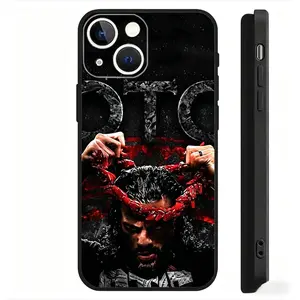 WWE Pro Wrestling Superstar Roman Reigns Pattern Liquid Phone Case, Compatible with iPhone 17, 16, 15, 14, 13, 12, Black Soft Case