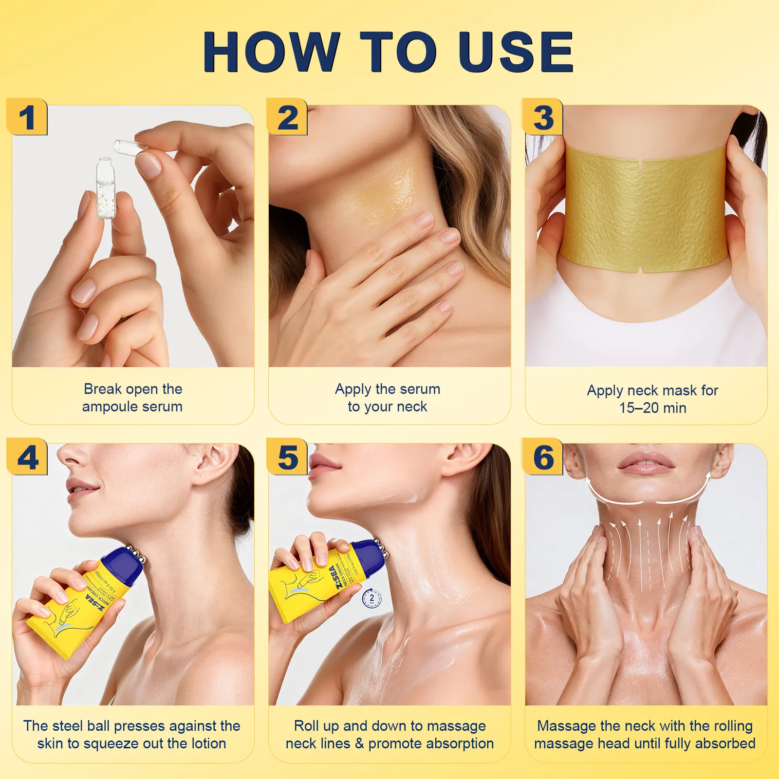 Z:SEA Neck Care Set | Neck Cream, Neck Mask | Reduces neck