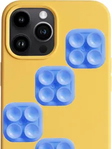 Mini Silicone Suction Phone Case Adhesive Mounts - Hands-Free, Strong Grip Holder for Selfies & Videos - Durable, Easy to Use - iPhone & Android Compatibl Blue Jay Accessories Compact Portable Smartphone  Handy Handy Alloy   Protective  Cellphone