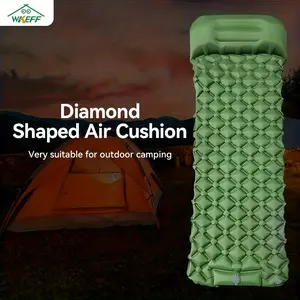 WKEFF Camping Sleeping Pad, Inflatable Sleeping Pad - Ultra-light Camping Mattress with Pillow, Built-in Foot Pump, Compact Inflatable Portable Mat, Suitable for Backpacking, Hiking, Road Trips, Beach and Tent Portable Camping Pad