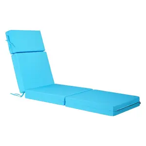 VEVOR Chaise Lounge Cushion, 72x 21x 4 in, Set of 2 Outdoor Lounge Chair Cushions, Waterproof Fade-Resistant, Sun Lounger Cushions with Ties, Thick Patio Lounger Pads for Pool Deck, Teal Color